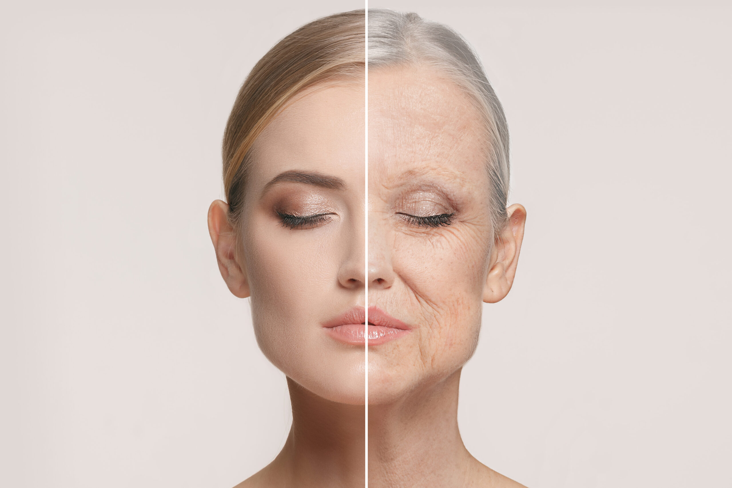 Woman aging skin