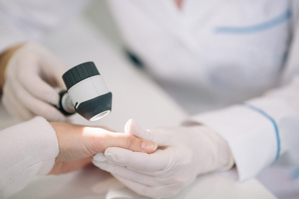 examining skin