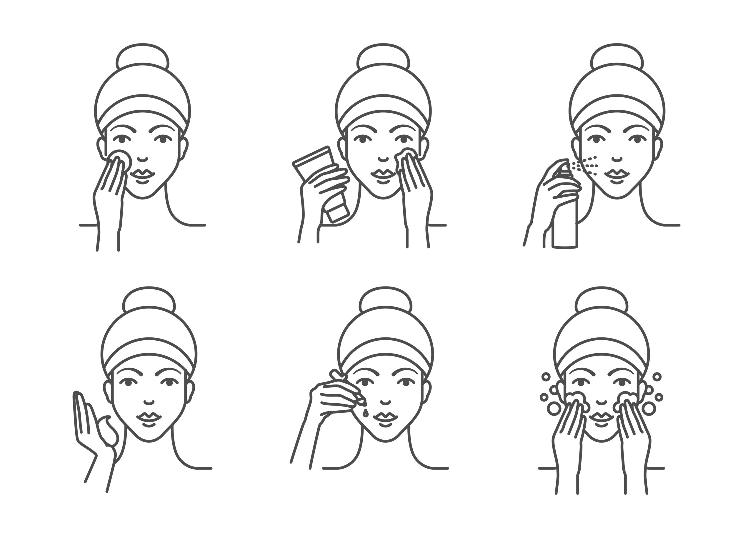 outlines of six faces