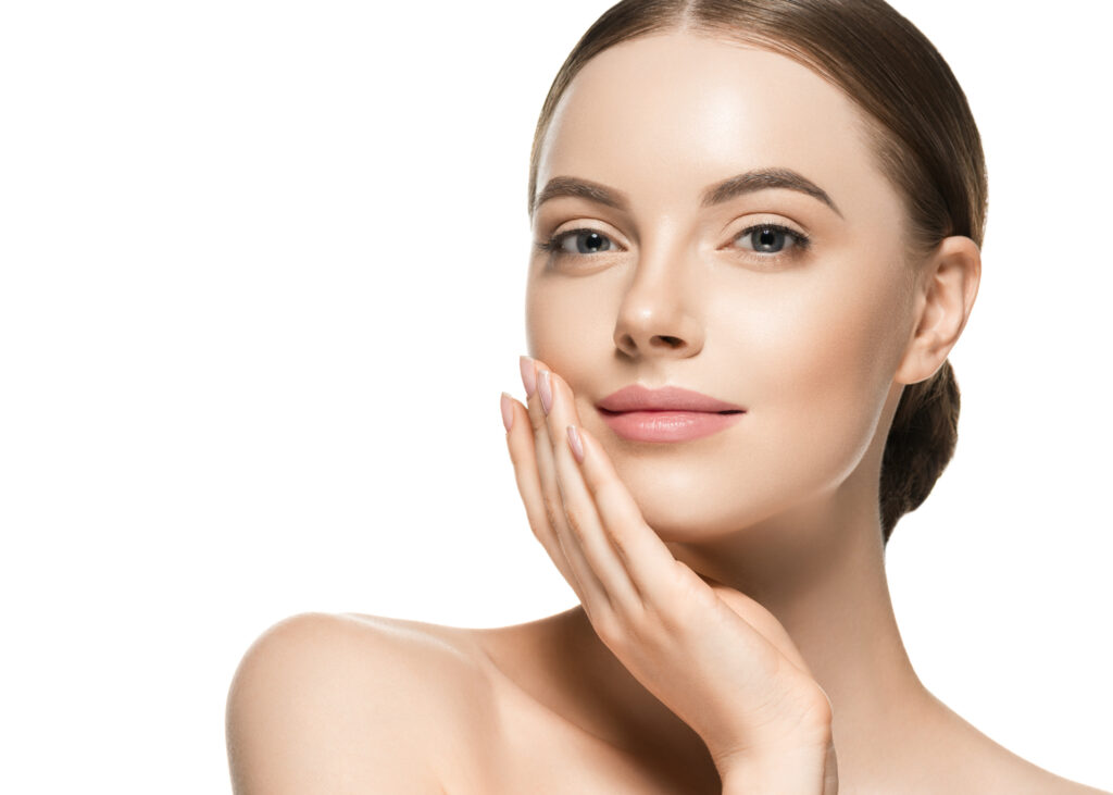 Woman with clear skin